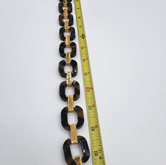 J. Crew Tortoiseshell Color and Gold Chunky Chain Necklace - Picture 9 of 9